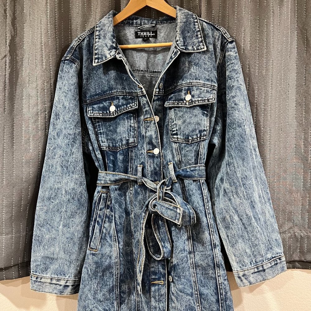 Thrill Jeans Denim Tie Waist Dress - 2XL